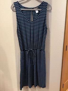 Tommy Bahama Blue Stripe Dress with Tie waist Size L